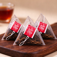 Sachets de thé Pu-erh mûr en soie de maïs, marque privée OEM, sans caféine, anti-œdème, détoxifiant, à base de plantes, en forme de pyramide