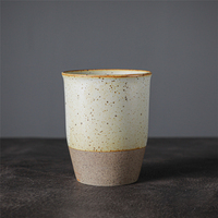 Tasse à café expresso en céramique avec logo personnalisé, poterie grossière, design classique, tasse à boire pour la maison et le restaurant