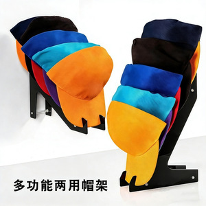 Support mural pour casquettes de baseball en acrylique, présentoir à deux niveaux pour magasin de vêtements, rangement de bureau ou chambre - Product Image 1