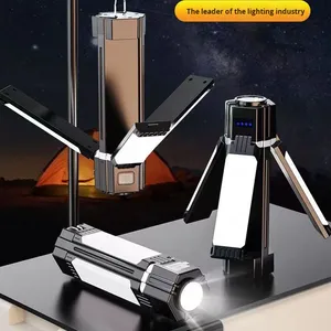 Lampe de poche LED multifonctionnelle Lampe de secours ABS <span class=keywords><strong>rechargeable</strong></span> par <span class=keywords><strong>USB</strong></span> IP65 Touch Control 6000K Lumière du jour Dimmable Lampe de camping - Product Image 4