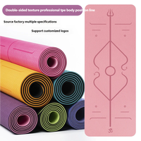 Tapete de Yoga/Pilates de TPE Ecológico de Alta Calidad de 4 mm, Antideslizante, Antimicrobiano e Impermeable, con Grosor y Color Personalizables