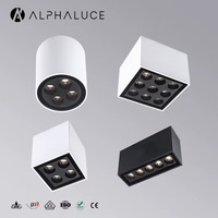 Plafonnier linéaire encastré noir et blanc, spots LED dimmables AC110V AC220V, luminaires à grille pour éclairage de bureau