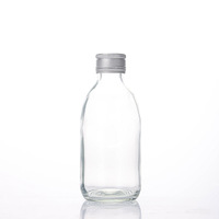 Vente en gros de bouteilles en verre de sirop rond liquide oral transparent de 30ml-500ml avec bouchon évident anti-effraction