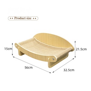 Lit mural classique <span class=keywords><strong>en</strong></span> bois pour <span class=keywords><strong>chat</strong></span> – Griffoir <span class=keywords><strong>en</strong></span> sisal peu encombrant avec emballage carton pour petits appartements - Product Image 5