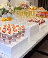 Présentoir à desserts en acrylique blanc alimenté au carburant pour hôtels et restaurants, équipement de buffet de traiteur, support à gâteaux, plateau de service FULAIXIN