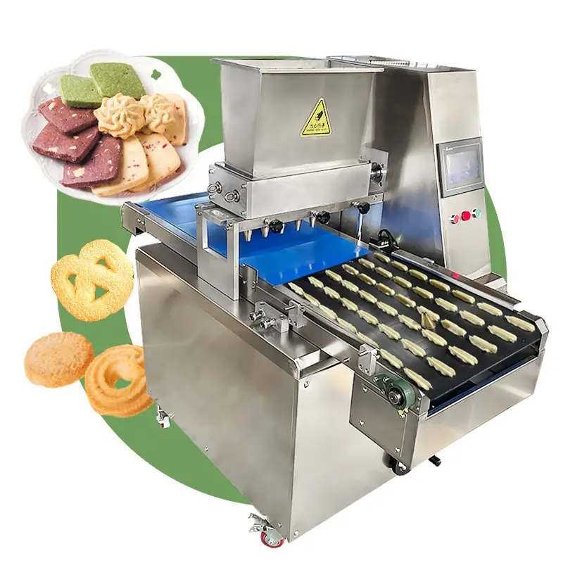 Wood Biscuit Small Automatic Electric Bakery Bake Double Color Manual Cookie Make Press Depositor Machine