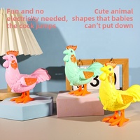 Coq coloré à ressort avec mécanisme d'enroulement - Jouet pour enfants en forme de poussin sauteur