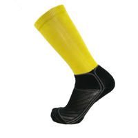 Chaussettes de sport rayées en gros pour hommes, respirantes, anti-humidité, avec soutien de la voûte plantaire, coussinées, en polyester/nylon
