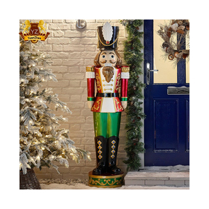 Bán Buôn Tùy Chỉnh Hiện Đại Sợi Thủy Tinh Giáng Sinh Hàng Thủ Công Nhựa Resin Giáng Sinh Nutcrackers Lính Bức Tượng Điêu Khắc Để Bán - Product Image 4