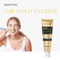 Vente en gros fabricant : Dentifrice à la taurine or 24K 120g, saveur orange fraîche, protection buccale et gingiva, blanchiment à domicile, personnalisable ODM/OEM