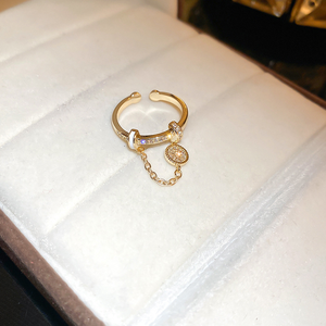 2025 nouvelle haute qualité Fine mode usine femmes bijoux véritable or galvanisé Zircon danse ouverture anneaux pour la vente en gros - Product Image 1