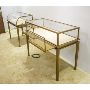 Lemari perhiasan mewah, lemari Pajang perhiasan mewah, logam + kaca, Meja tampilan, desain toko perhiasan, furnitur pajangan ide dengan laci - Product Image 4