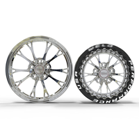 Jantes forgées sur mesure 17x4.5 15x10 5x120, polies, 10 rayons, noir brillant, avec beadlock fraisé pour Camaro ZL1, pour la course de dragster