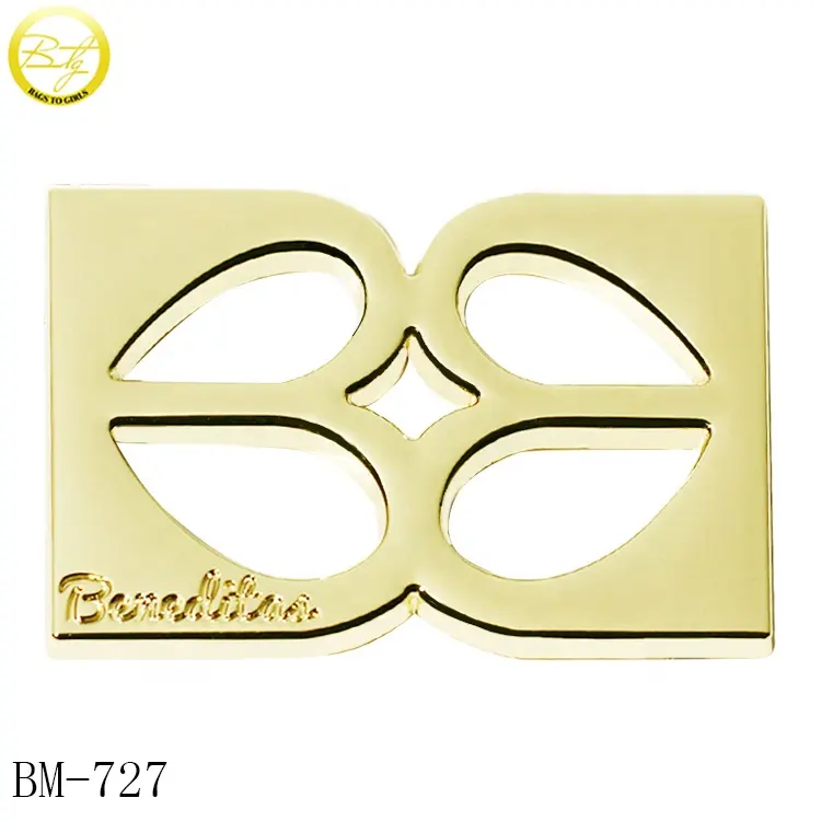 Logo personalizzato blanks etichette in lamiera metallica placcatura in argento nome laser emblemi in metallo per portafoglio donna