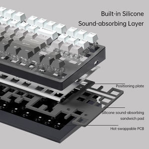 <span class=keywords><strong>FL</strong></span> ESPORTS MK870 Kit de clavier mécanique BT sans fil 2.4G Clavier personnalisé à trois modes Axe satellite Swap RGB 87 touches - Product Image 5