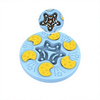 Jouet interactif pour chien, Famipet, distributeur de friandises, plateau d'alimentation interactif avec 6 curseurs en forme de lune, labyrinthe étoilé