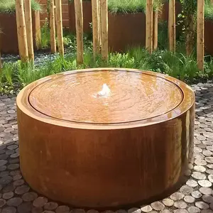 Fuente Vertical de Metal para decoración de jardín, pantalla de lluvia de acero, cascada, Corten las características del agua