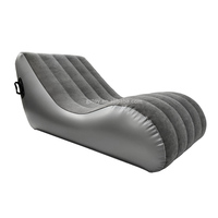 Sillón Inflable Individual para Acampar al Aire Libre, Sofá Cama Inflable en Forma de S con Asas para Sala de Estar