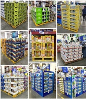 Cajas de Exhibición Apilables de Cartón Corrugado para Puntos de Venta, Bandejas de Exhibición para Paletas de Costco, para Promoción