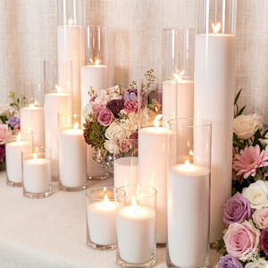 Centre de table pour événements de mariage, grand cylindre en verre de 100 cm de haut, porte-bougie, vase en verre cristal pour bougies hautes - Product Image 2