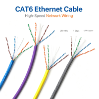 Kabel Ethernet UTP Cat6 100M 23AWG 4-Pair CCA Biru CAT 6A Kabel Jaringan LAN Massal
