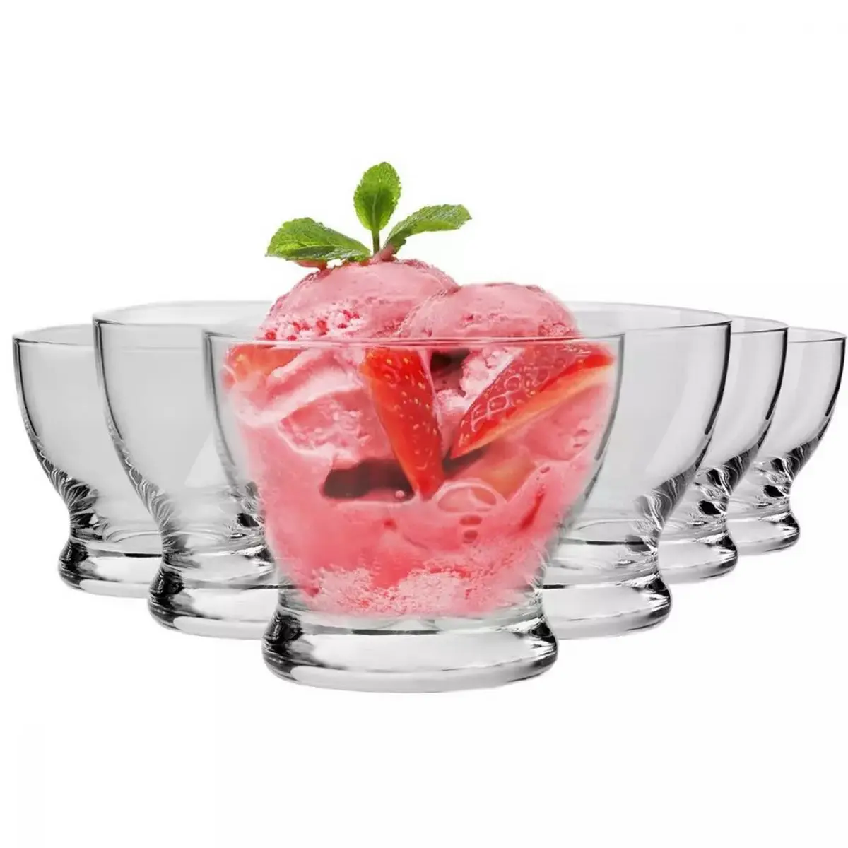 Glass Dessert Bowls - 3.1 inches  79 mm  Height - Icecream bowls 8.8 oz 260 ml - B2B Wholesale Offer - Home Decor - Krosno Glass
