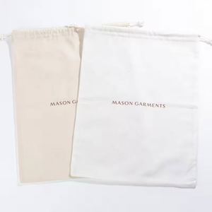Luxury Custom Logo Design White Cotton Drawstring <b>Rope</b> Recyclable Dust Proof Pouch <b>Bag</b> Cover for Shoes Clothing Pouch - Product Image 5