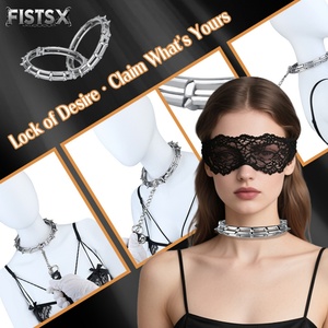 Kit de Bondage BDSM FISTSX, Collar Metálico con Cadena y Correa, Juego SM para Parejas, Collar con Púas para Mujeres y Hombres - Product Image 3