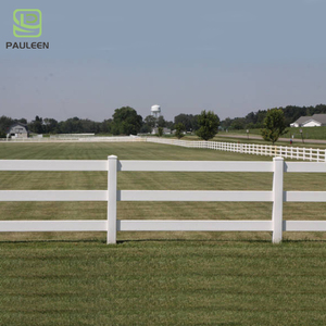 Panneaux de clôture de ranch extérieurs résistants à la corrosion, 3 rails, PVC blanc, clôture pour chevaux, utilisation en ferme - Product Image 4