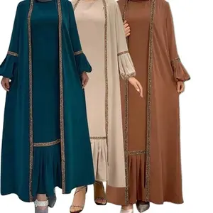 Zifeng OEM islamische kleidung shakwar nuovo foglio di perline semplici con 2set Abaya