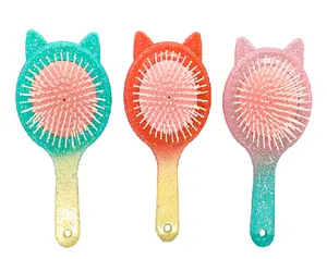 A cat horn style comb/Two-tone brush with glitter spray/massage comb women's home anti-static knot