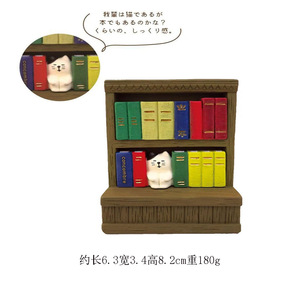 Estante para libros estilo japonés con diseño de gatos, sofá Morning Glory, calabaza y estanque de loto, escena de fotografí<span class=keywords><strong>a</strong></span> en miniatura, adornos de resina para libros, China - Product Image 5
