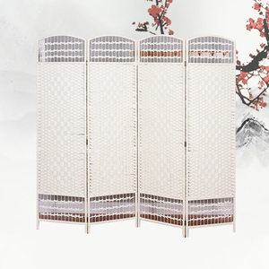 Pantalla de suelo de ratán de 4 pliegues tejida a mano para la decoración del porche de la Oficina del dormitorio de la sala de estar - Product Image 5