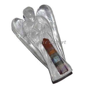 ขายส่งเทวดาอัญมณี: คริสตัลควอตซ์เทวดากับจรวดจักระจุดสำหรับขาย - Product Image 2