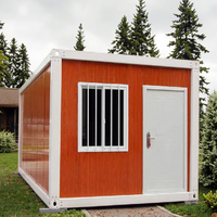 Contenedor pequeño de acero ligero móvil moderno de 20 pies, casa contenedor de paquete plano, casa Villa para oficina de granja