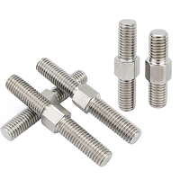 M3-M16 304 Stainless Steel Plain Finish Custom Length Right Hand Thread Dual Head Threaded Bar Double End Thread Rod Stud Bolt