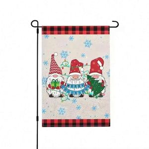 ราคาโรงงาน ธงแขวนสวนคริสต์มาสแบบสั่งทำ พิมพ์ดิจิตอลสองด้าน ผ้าโพลีเอสเตอร์ ขนาด 12x18 นิ้ว สำหรับตกแต่งสวนกลางแจ้ง - Product Image 1