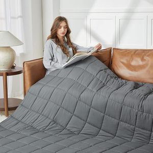 <b>Weighted</b> <b>Blanket</b> Dark Gray 150x200 Cm Therapy For Sleep And Relaxation Spring Autumn Use Machine Washable - Product Image 1