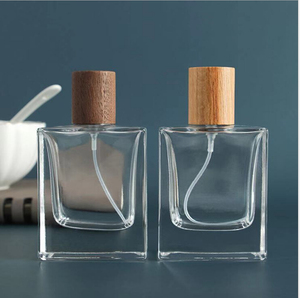 50ml 100ml hình chữ nhật Nước hoa chai thủy tinh gỗ với nắp bằng gỗ vuông chai thủy tinh bao bì gỗ - Product Image 2