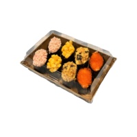 Boîte en papier kraft écologique pour animaux de compagnie couvercle recyclable UV avantage emballage de livraison de qualité alimentaire pour la stratification des aliments pour bébés Sushi Matt