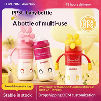 Biberon pour bébé en PPSU sans BPA, à large ouverture, avec poignée, anti-étouffement, anti-coliques, thermosensible
