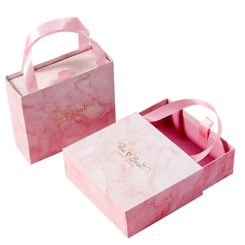 Roze luxe chocolade snoep geschenkdoos met herbruikbare materiaal