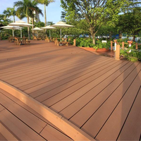 Dek Lantai WPC (Wood Plastic Composite) Rustic Embossed Smooth Square 18mm, Sistem Interlocking, Motif Kayu, Tahan Cuaca, Cocok untuk Tepi Kolam Renang
