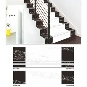 Esportazione di qualità antiscivolo per interni in porcellana scala 30x90cm passo 20x90cm Riser battiscopa pavimento opaco GVT 1cm di spessore piastrelle di ceramica