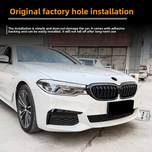 Parrilla Delantera Negra AURON Estilo Riñón de Doble Listón ABS para BMW Serie 5 G30 G38 2017-2020 Pre-LCI, Parrilla de Modificación con LED - Product Image 5