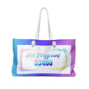 Sac de plage en toile pour femmes en gros, sac à bandoulière haut de gamme personnalisé pour femmes, sac fourre-tout en toile imprimé - Product Image 5