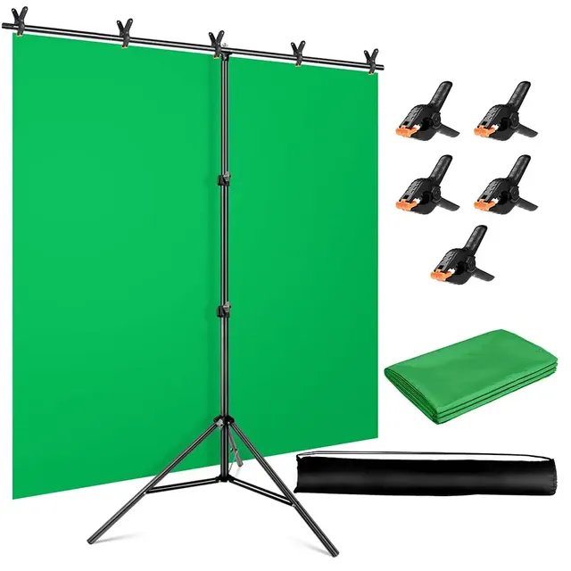 Photography Photo Studio T-Shape Backdrop Background Stand Frame Support System Kit for Video Chroma Key Green Screen With Stand