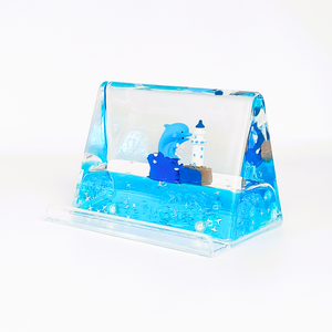 Bouteille flottante <span class=keywords><strong>en</strong></span> acrylique avec horloge à sable liquide, motif dauphin <span class=keywords><strong>3D</strong></span> ondulé et phare, souvenir de festival, cadeau, jouet anti-stress - Product Image 5