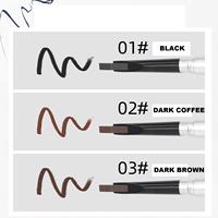 Crayon à sourcils waterproof de précision pour marque privée, nouveau design de tube entièrement argenté, longue tenue, effet sourcils sauvages, crayon à sourcils machette