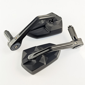 Rétroviseur de guidon de moto Qiangye en plastique noir, 8 tailles, apparence unique - Product Image 1